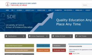 Calicut University BA/BCom Open Entrance Exam Result