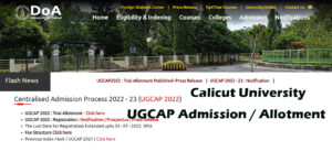 Calicut University Degree Admission Allotment 2022