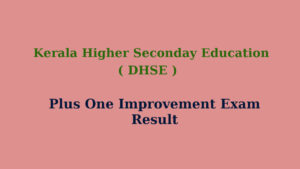 Kerala Plus One Improvement Result