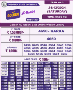 Golden 4d 4pm result 21.12.2024