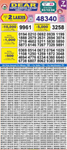 Nagaland Dear super result 3.12.2024