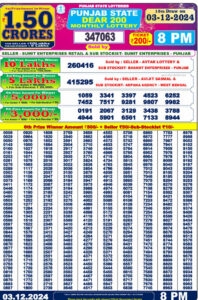 Punjab Dear 200 Result 3.12.2024