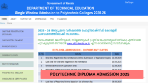 Kerala Polytechnic Diploma Admission Started